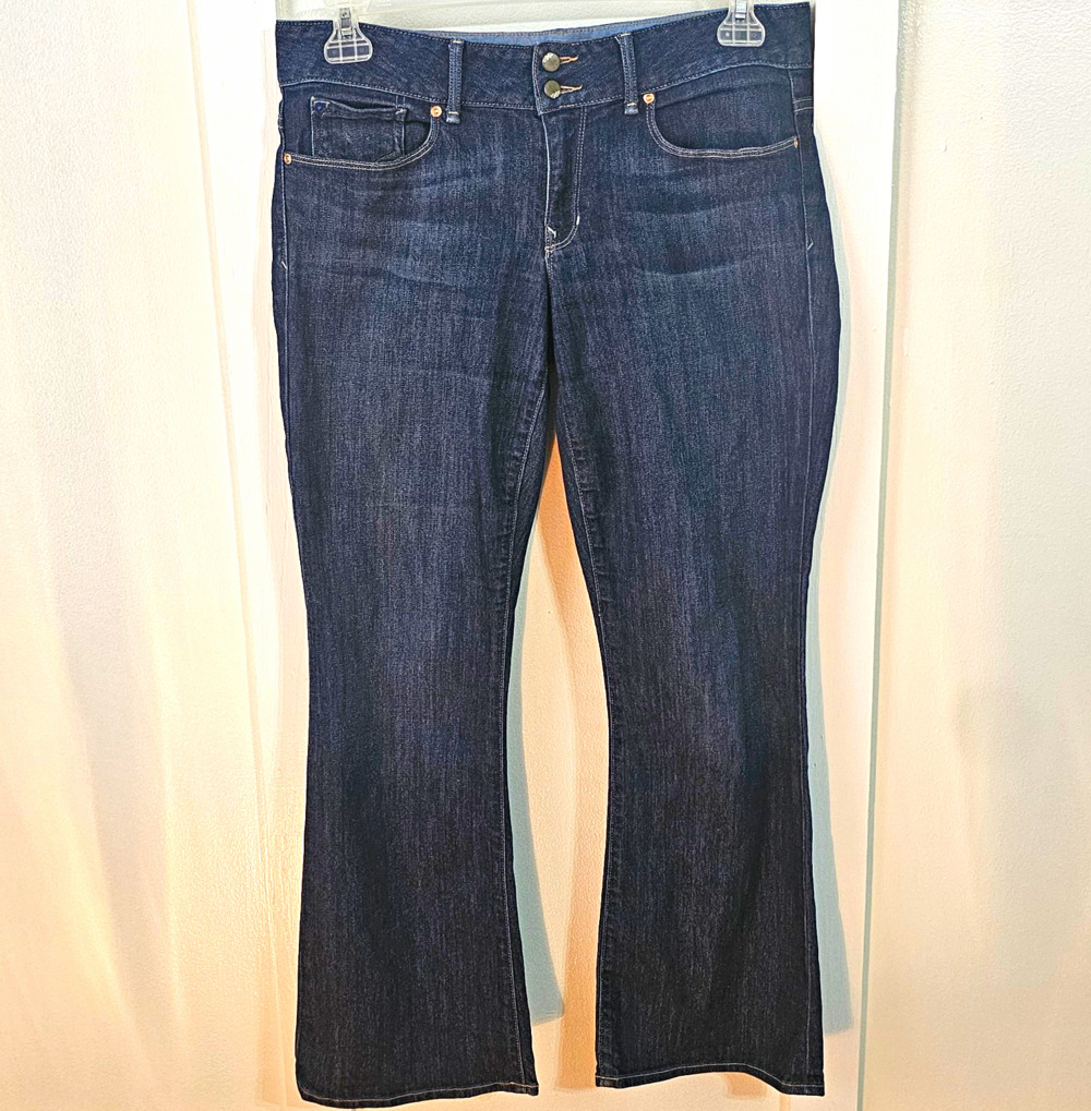 Gap 1969 Perfect Boot Bootcut Jeans Dark Wash Blue Mid Rise Denim 30x29.2
